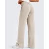 imageG4Free Smoofit Modal Soft Womens Wide Leg Sweatpants High Waisted Drawstring Side Slit Casual Lounge Pants with PocketsLight Khaki