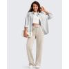 imageG4Free Smoofit Modal Soft Womens Wide Leg Sweatpants High Waisted Drawstring Side Slit Casual Lounge Pants with PocketsLight Khaki
