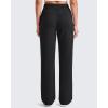 imageG4Free Smoofit Women Modal Soft Wide Leg Sweatpants Drawstring Casual Lounge Dress Pants with Pockets ShortPetiteRegularBlack
