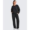 imageG4Free Smoofit Women Modal Soft Wide Leg Sweatpants Drawstring Casual Lounge Dress Pants with Pockets ShortPetiteRegularBlack