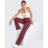 imageG4Free Smoofit Women Modal Soft Wide Leg Sweatpants Drawstring Casual Lounge Dress Pants with Pockets ShortPetiteRegularDark Burgundy