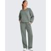 imageG4Free Smoofit Women Modal Soft Wide Leg Sweatpants Drawstring Casual Lounge Dress Pants with Pockets ShortPetiteRegularGrey Sage