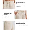 imageG4Free Smoofit Women Modal Soft Wide Leg Sweatpants Drawstring Casual Lounge Dress Pants with Pockets ShortPetiteRegularLight Khaki
