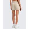 imageG4Free Womens 4 Athletic Shorts Elastic High Waisted Workout Running Shorts Summer Casual Shorts with PocketsLight Khaki