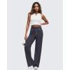 imageG4Free Womens Wide Leg Pants Casual High Waisted Yoga Pants with 4 Pockets StretchDark Gray