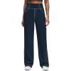 imageG4Free Womens Wide Leg Pants Casual High Waisted Yoga Pants with 4 Pockets StretchDark Navy