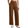 imageG4Free 255275295 Wide Leg Pants for Women 78 Length Yoga Dress Pants High Waist Stretch with Pockets Casual WorkDark Coffee