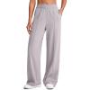 imageG4Free Lightweight Flowy Wide Leg Pants Woman Elastic Waist Front Seam Loose Trousers Summer 27quot29quot31quotGrey
