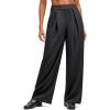 imageG4Free Lightweight Wide Leg Pants Women Trendy Flowy High Waisted Front Pleat Travel Pant Casual Lounge TrousersBlack