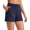 imageG4Free Womens 4 Athletic Shorts Elastic High Waisted Workout Running Shorts Summer Casual Shorts with PocketsDark Navy