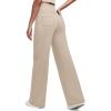 imageG4Free Womens Wide Leg Pants Casual High Waisted Yoga Pants with 4 Pockets StretchLight Khaki