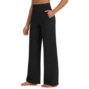 imageG4Free BareFeel High Stretch Yoga Pants Women Soft High Waisted Casual Wide Leg Pants with Pockets 27quot29quot31quot33quot35quotBlack