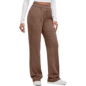 imageG4Free Smoofit Modal Soft Wide Leg Sweatpants for Women High Waisted Casual Lounge Travel Pants with PocketsDark Coffee
