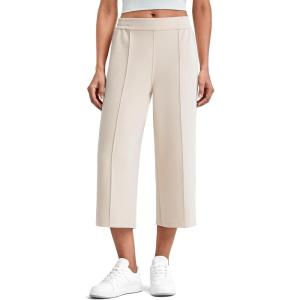 imageG4Free Smoofit Modal Soft Womens Wide Leg Capri Pants High Waist Casual Lounge Cropped Sweatpants with PocketsLight Khaki