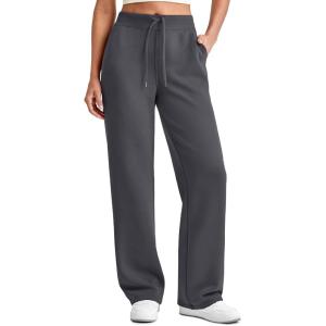 imageG4Free Smoofit Women Modal Soft Wide Leg Sweatpants Drawstring Casual Lounge Dress Pants with Pockets ShortPetiteRegularDeep Grey