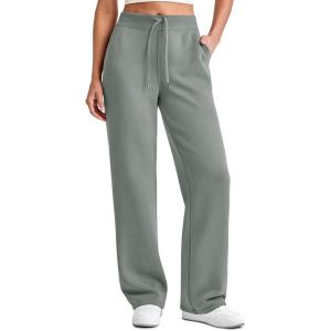 imageG4Free Smoofit Women Modal Soft Wide Leg Sweatpants Drawstring Casual Lounge Dress Pants with Pockets ShortPetiteRegularGrey Sage