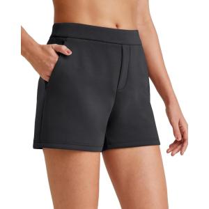 imageG4Free Womens 4 Athletic Shorts Elastic High Waisted Workout Running Shorts Summer Casual Shorts with PocketsBlack