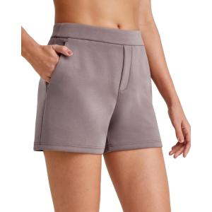 imageG4Free Womens 4 Athletic Shorts Elastic High Waisted Workout Running Shorts Summer Casual Shorts with PocketsTaupe
