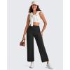 imageG4Free Barefeel Wide Leg Yoga Pants for Women High Waist Soft Comfy Ankle Length Casual Pants with Pockets 25quot27quot29quotBlack