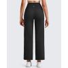 imageG4Free Barefeel Wide Leg Yoga Pants for Women High Waist Soft Comfy Ankle Length Casual Pants with Pockets 25quot27quot29quotBlack
