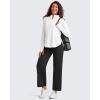 imageG4Free Barefeel Wide Leg Yoga Pants for Women High Waist Soft Comfy Ankle Length Casual Pants with Pockets 25quot27quot29quotBlack