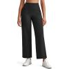imageG4Free Barefeel Wide Leg Yoga Pants for Women High Waist Soft Comfy Ankle Length Casual Pants with Pockets 25quot27quot29quotBlack