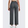 imageG4Free Barefeel Wide Leg Yoga Pants for Women High Waist Soft Comfy Ankle Length Casual Pants with Pockets 25quot27quot29quotDark Gray