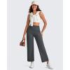 imageG4Free Barefeel Wide Leg Yoga Pants for Women High Waist Soft Comfy Ankle Length Casual Pants with Pockets 25quot27quot29quotDark Gray