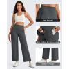 imageG4Free Barefeel Wide Leg Yoga Pants for Women High Waist Soft Comfy Ankle Length Casual Pants with Pockets 25quot27quot29quotDark Gray