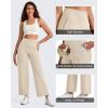 imageG4Free Barefeel Wide Leg Yoga Pants for Women High Waist Soft Comfy Ankle Length Casual Pants with Pockets 25quot27quot29quotLight Khaki