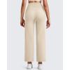 imageG4Free Barefeel Wide Leg Yoga Pants for Women High Waist Soft Comfy Ankle Length Casual Pants with Pockets 25quot27quot29quotLight Khaki