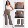 imageG4Free Barefeel Wide Leg Yoga Pants for Women High Waist Soft Comfy Ankle Length Casual Pants with Pockets 25quot27quot29quotTaupe