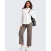 imageG4Free Barefeel Wide Leg Yoga Pants for Women High Waist Soft Comfy Ankle Length Casual Pants with Pockets 25quot27quot29quotTaupe
