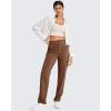 imageG4Free ShiftReady Yoga Pants Women High Waist Dress Work Pants with Pockets Straight Leg Business Casual Trousers 28quot30quot32quotDark Coffee