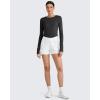 imageG4Free UPF 50 Rash Guard for Women Long Sleeve Workout Tops Lightweight Crop Length Sun Shirts UV Protection Athletic HikingBlack