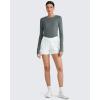 imageG4Free UPF 50 Rash Guard for Women Long Sleeve Workout Tops Lightweight Crop Length Sun Shirts UV Protection Athletic HikingGrey Sage