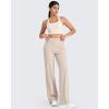 imageG4Free Wide Leg Pants for Women High Waisted Yoga Pants with Pockets Stretch Casual Lounge PantsKhaki