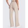 imageG4Free Wide Leg Pants for Women High Waisted Yoga Pants with Pockets Stretch Casual Lounge PantsKhaki