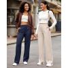 imageG4Free Wide Leg Pants for Women High Waisted Yoga Pants with Pockets Stretch Casual Lounge PantsNavy