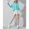 imageWomens UPF 50 Sun Protection Hoodie Shirts Lightweight Quick Dry Long Sleeve Zip Jacket with Pocket Hiking OutdoorLake Blue