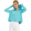 imageWomens UPF 50 Sun Protection Hoodie Shirts Lightweight Quick Dry Long Sleeve Zip Jacket with Pocket Hiking OutdoorLake Blue