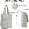 imageG4Free 2 in 1 Slim Tote Backpack 15quot Laptop Backpack Work Daypack for WomenBeige