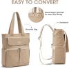 imageG4Free 2 in 1 Slim Tote Backpack 15quot Laptop Backpack Work Daypack for WomenKhaki