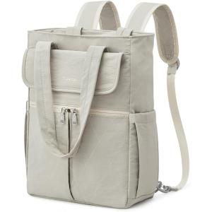 imageG4Free 2 in 1 Slim Tote Backpack 15quot Laptop Backpack Work Daypack for WomenBeige