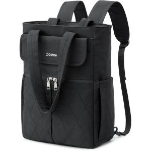 imageG4Free 2 in 1 Slim Tote Backpack 15quot Laptop Backpack Work Daypack for WomenBlack