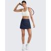 imageG4Free Barefeel 15quot Tennis Skirts for Women High Waisted A Line Casual Athletic Golf Skorts Inner Shorts with 2 PocketsDark Navy