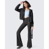 imageG4Free Ribbed Flare Yoga Pants with Pockets for Women High Waisted Bootcut Workout Leggings CasualBlack