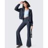 imageG4Free Ribbed Flare Yoga Pants with Pockets for Women High Waisted Bootcut Workout Leggings CasualDark Navy