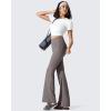 imageG4Free Ribbed Flare Yoga Pants with Pockets for Women High Waisted Bootcut Workout Leggings CasualTaupe
