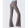 imageG4Free Ribbed Flare Yoga Pants with Pockets for Women High Waisted Bootcut Workout Leggings CasualTaupe